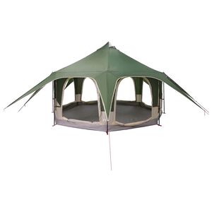 vidaXL Familienzelt 5 Personen Gr&uuml;n 185T Polyester mit PU-Beschichtung