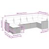 vidaXL 7-tlg. Garten-Sofagarnitur mit Kissen Beige Poly Rattan