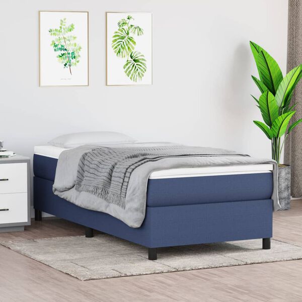 vidaXL Boxspringbettgestell Blau 90x190 cm Stoff