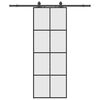 vidaXL Schiebet&uuml;r mit Beschlag Schwarz 76x205 cm ESG-Glas