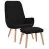 vidaXL Relaxsessel mit Hocker Schwarz Stoff