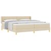 vidaXL Boxspringbett mit Matratze Creme 200 x 200 cm Polyester