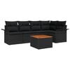 vidaXL Gartensofa-set mit Kissen 6 pcs Schwarz Poly-Rattan