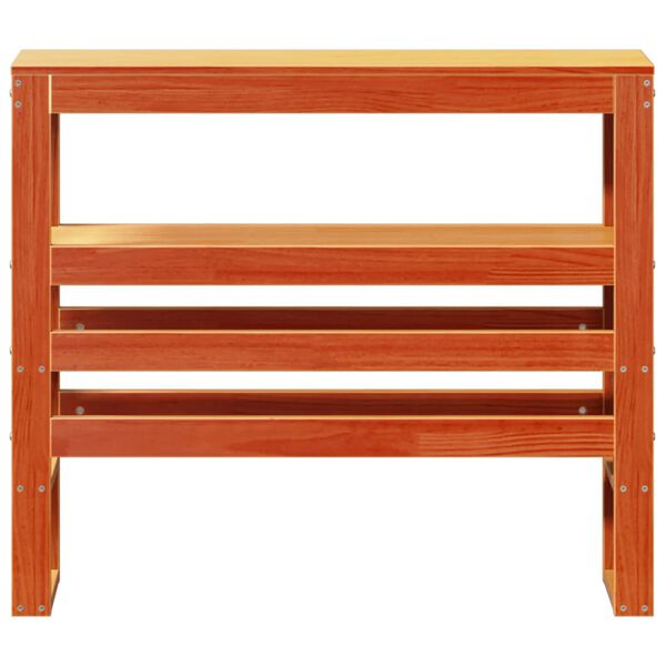 vidaXL Kopfteil mit Ablagen Wachsbraun 90 cm Massivholz Kiefer