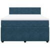 vidaXL Boxspringbett mit Matratze Blau 140x200 cm Samt