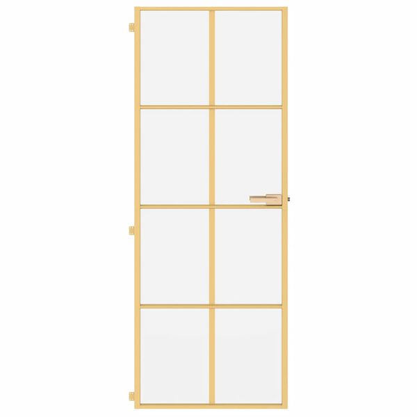 vidaXL Innent&uuml;r Schlank Golden 76x201,5 cm Hartglas und Aluminium