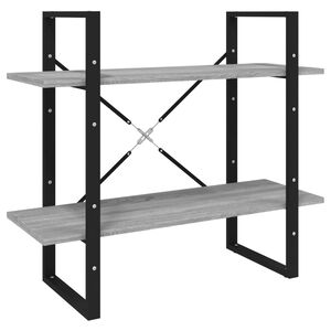 vidaXL B&uuml;cherregal 2 F&auml;cher Grau Sonoma 80x30x70 cm Holzwerkstoff