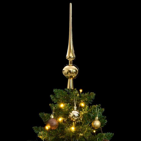 vidaXL K&uuml;nstlicher Weihnachtsbaum Klappbar 150 LEDs & Kugeln 150 cm