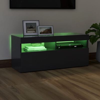 vidaXL TV-Schrank mit LED-Leuchten Grau 90x35x40 cm