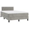 vidaXL Boxspringbett mit Matratze Hellgrau 120x200 cm Samt