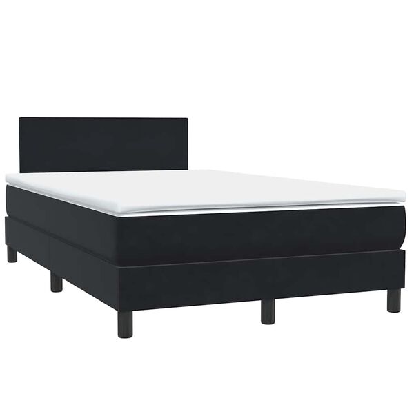 vidaXL Boxspringbett mit Matratze Schwarz 120x210 cm Samt