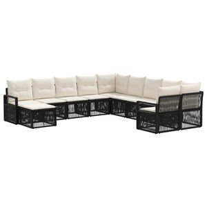 vidaXL Gartensofa-set 11 stk. 11-Sitzer Schwarz Poly-Rattan
