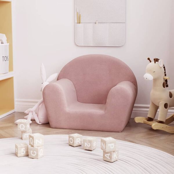vidaXL Kindersofa Rosa Weicher Pl&uuml;sch