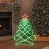 vidaXL Lichterbaum in Weihnachtsbaumform Mehrfarbig 78 x 58 cm PVC