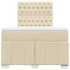 vidaXL Boxspringbett mit Matratze Creme 120x190 cm Stoff