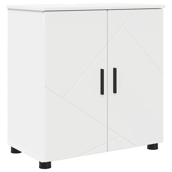 vidaXL Badezimmerschrank Wei&szlig; 61 x 35 x 64 cm Holzwerkstoff & Metall