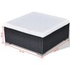vidaXL 5-tlg. Garten-Lounge-Set mit Auflagen Poly Rattan Schwarz