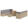 vidaXL Gartensofa-set 11 stk. Beige Poly-Rattan
