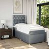 vidaXL Boxspringbett mit Matratze Hellgrau 80x200 cm Stoff
