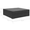vidaXL 8-tlg. Garten-Lounge-Set mit Auflagen Poly Rattan Schwarz