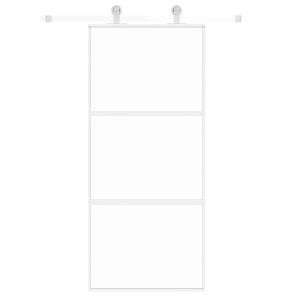 vidaXL Schiebetür Weiß 90x205 cm Hartglas und Aluminium