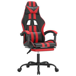 vidaXL Gaming-Stuhl mit Fu&szlig;st&uuml;tze Schwarz und Rot Kunstleder