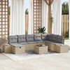 vidaXL Gartensofa-set mit Kissen 9 pcs Beige Poly-Rattan