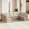 vidaXL Gartensofa-set mit Kissen 9 pcs Beige und Wei&szlig; Poly-Rattan