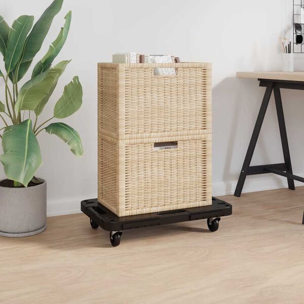 vidaXL Transportroller 3 Stk. Schwarz 58x38x12 cm Polypropylen