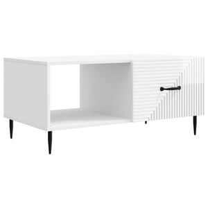 vidaXL Couchtisch Hochglanz Wei&szlig; 90 x 50 x 40 cm Holzwerkstoff