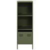 vidaXL Highboard Olivgr&uuml;n 35x39x103,5 cm Stahl