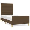 vidaXL Bettgestell ohne Matratze Dunkelbraun 90x190 cm Stoff