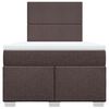 vidaXL Boxspringbett mit Matratze Dunkelbraun 120x190 cm Stoff