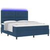 vidaXL Boxspringbett mit Matratze mit LED Blau 180 x 200 cm Stoff