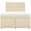 vidaXL Boxspringbett mit Matratze Creme 140x200 cm Stoff