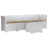 vidaXL 4-Sitzer Gartensofa mit Kissen Rattan Look PP Wei&szlig;