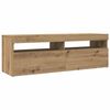 vidaXL TV-Schrank mit LED Artisan-Eiche 120x35x40 cm Holzwerkstoff
