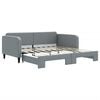 vidaXL Tagesbett Ausziehbar Hellgrau 100x190 cm Stoff