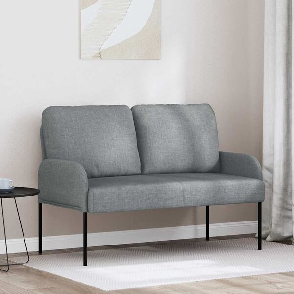 vidaXL Sofas mit Kissen 110cm Hellgrau Sperrholz