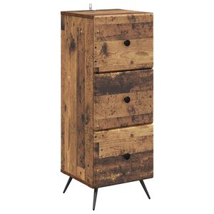 vidaXL Schubladenschrank Altholz 33 x 34,5 x 90 cm Holzwerkstoff