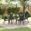 vidaXL Garten Essgruppe 5 pcs Schwarz Pulverbeschichteter Stahl