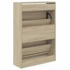 vidaXL Schuhschrank Sonoma-Eiche 60x21x87,5 cm Holzwerkstoff