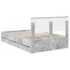 vidaXL Bettrahmen mit Kopfteil Beton Grau 135 x 190 cm Ingenieurs Holz