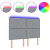 vidaXL Kopfteil mit LED-Lichtleisten Verstellbar Hellgrau 144 cm Stoff