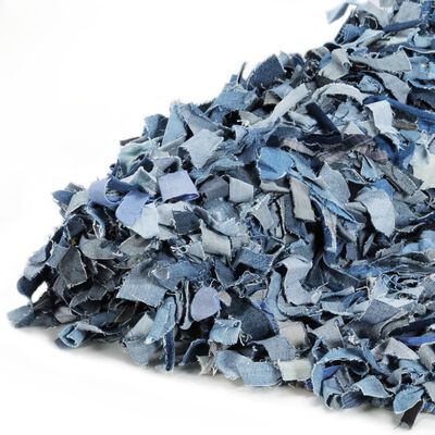 vidaXL Shaggy-Teppich Denim 190 x 280 cm Blau