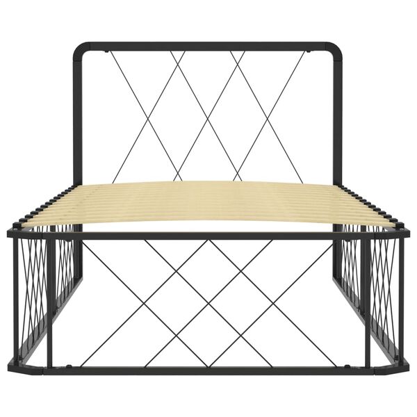 vidaXL Bettgestell Schwarz Metall 90×200 cm