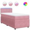 vidaXL Boxspringbett mit Matratze Rosa 100x200 cm Samt