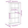 vidaXL B&uuml;cherschrank 4 F&auml;cher Mexiko-Stil Kiefernholz 80x29x150 cm