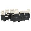vidaXL Garten Essgruppe 9 Stk. Schwarz Poly-Rattan