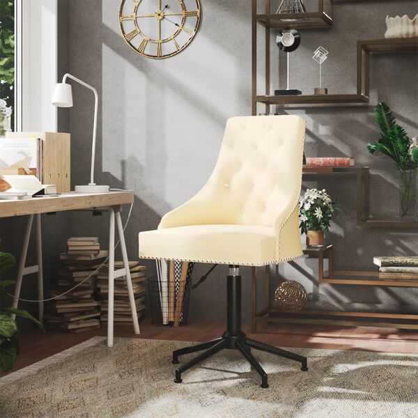 vidaXL B&uuml;rostuhl Drehbar Creme Samt